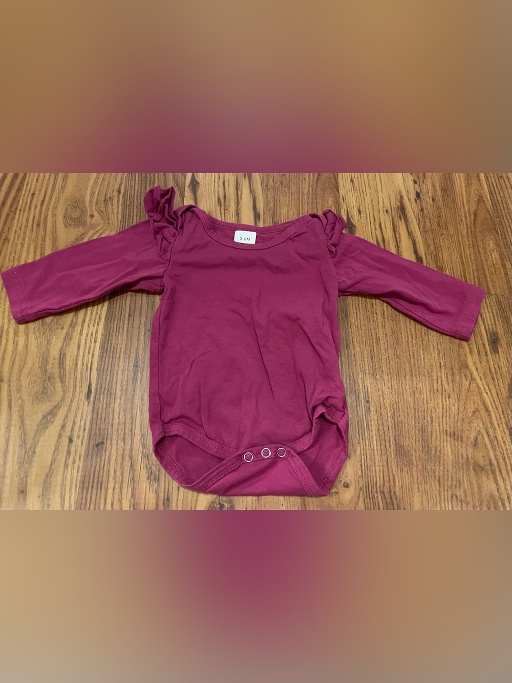 Baby Girls Cute Pink Ruffle Sleeve One-Piece Bodysuit